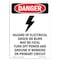Signmission Safety Sign, OSHA Danger, 10" Height, Rigid Plastic, Hazard Of Electrical, Portrait OS-DS-P-710-V-2225 - alternate 1